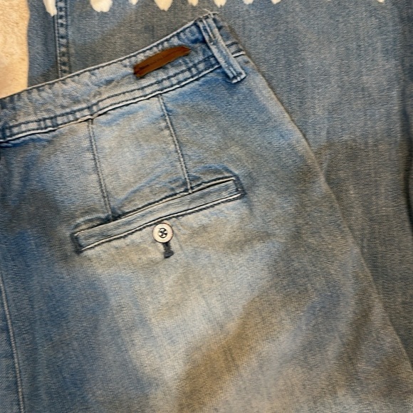 Anthropologie Pilcro High Waist Bleached Wide Leg Culottes Crop Jeans 31 - Picture 9 of 10